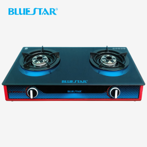 BẾP GAS ĐÔI MẶT KÍNH NG-5700 DELUXE MẪU KÍNH ĐỎ ĐEN